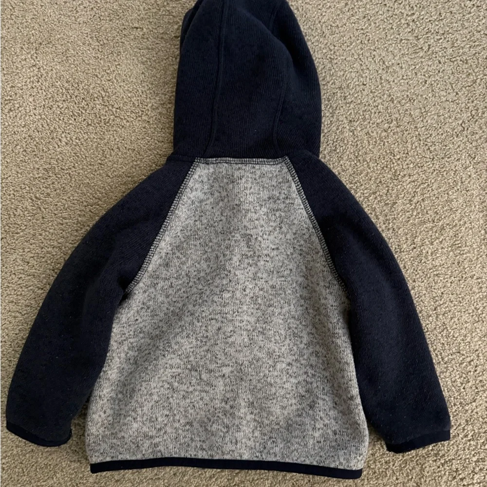 L.L. Bean Navy and Gray Fleece Hoodie 6-12m - Picture 3 of 3